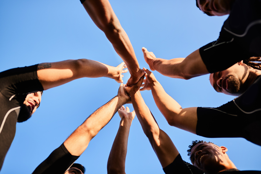 Sporting group - hi-five