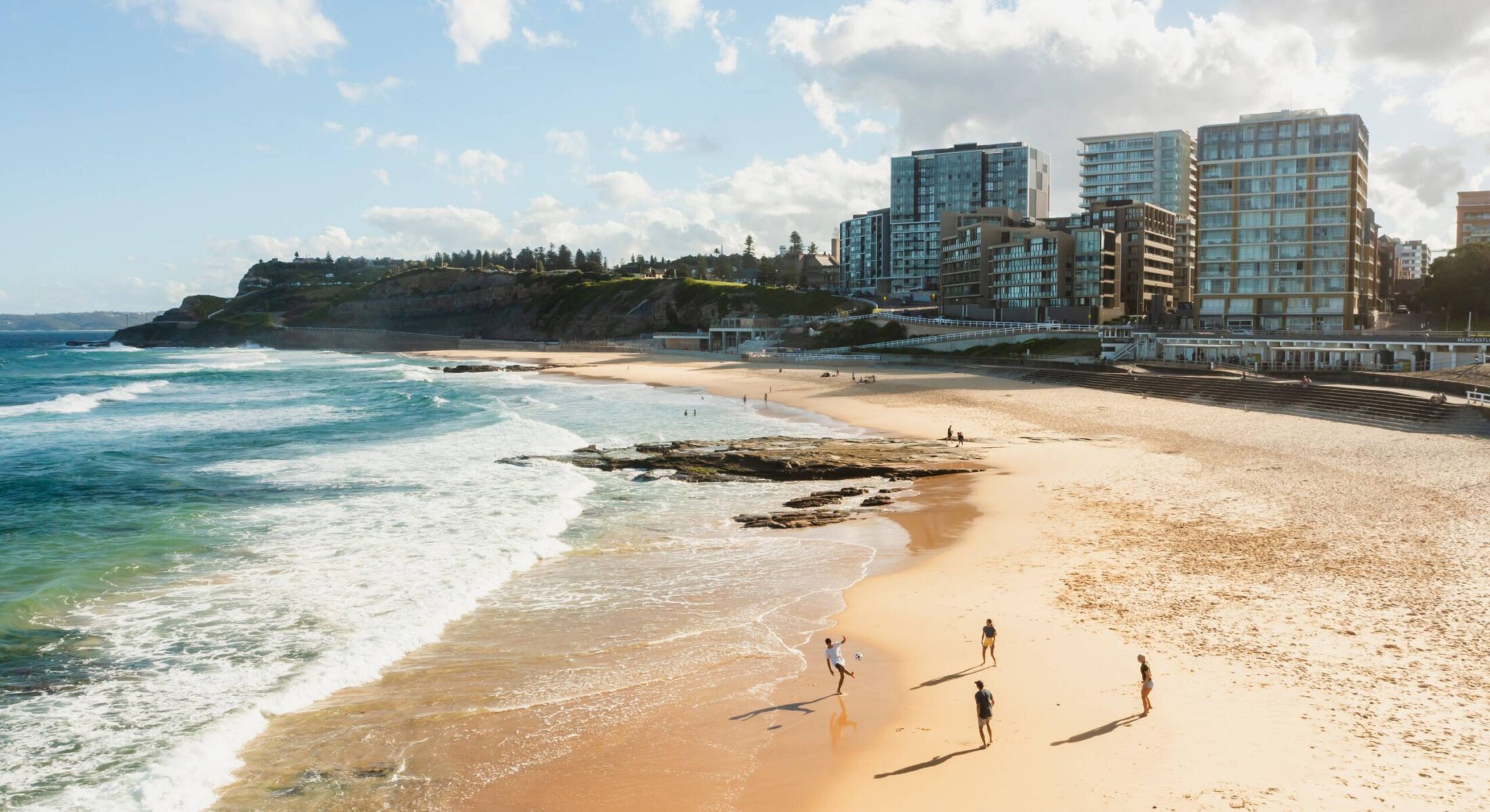 Newcastle Beach With Skyline